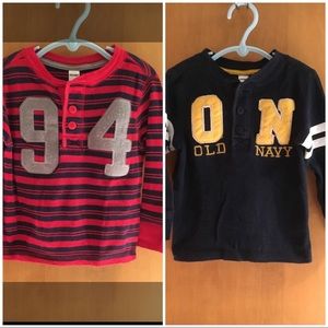 2 Old Navy thermal long sleeve shirts Boys Size 3T